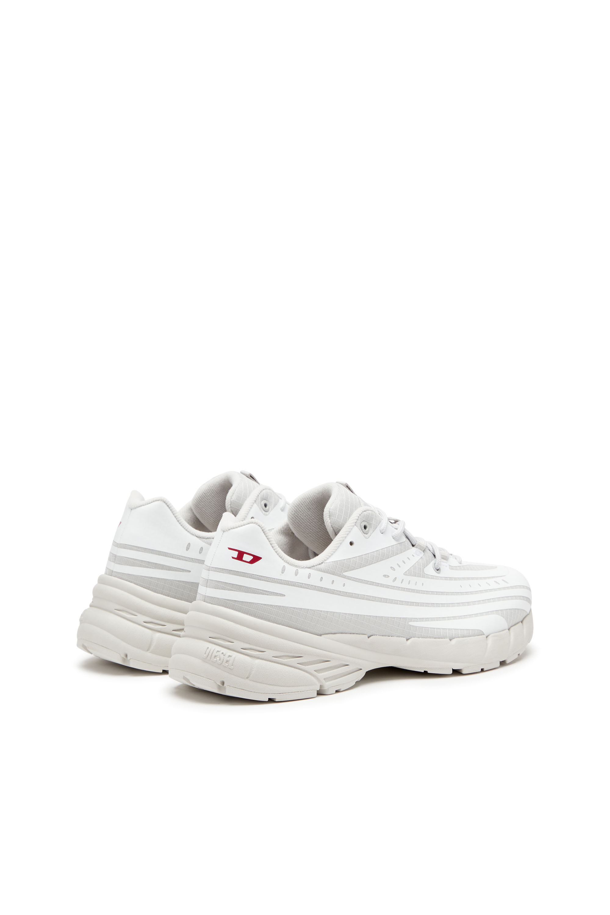 Diesel - D-AIRSPEED LOW W, Woman's D-Airspeed Low-Striped sneakers in coated ripstop in White/Grey - 4